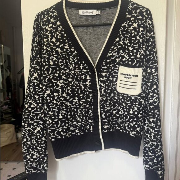 Rachel Antonoff Cashmere 'composition book' Cori cardigan. - Picture 3 of 5